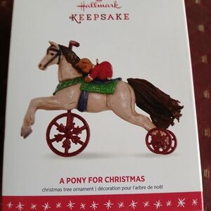 Hallmark Keepsake Pony Ornament with Green Saddle